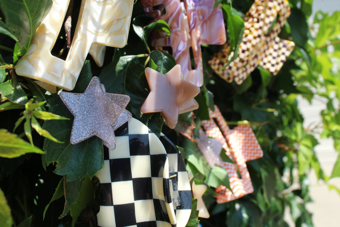 Navy Checker Clip