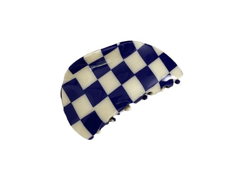 Navy Checker Clip